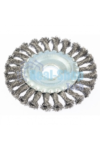 Щетка Matrix для УШМ 125 мм, посадка 22,2 мм, плоская, крученая металлическая проволока