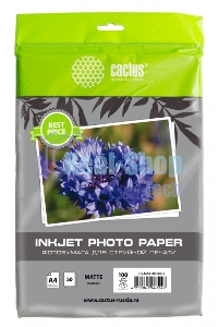Фотобумага Cactus CS-MA410050ED A4/100г/м2/50л./белый матовое для струйной печати