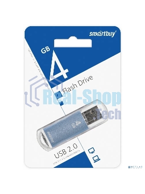 Флешка USB Smartbuy V-Cut Blue (SB4GbVC-B), 4Gb, USB 2.0, R/W 25/15, голубой