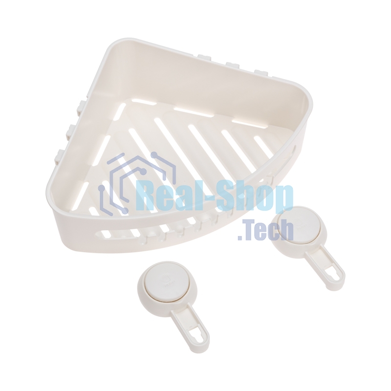 Полка для ванной комнаты HALSA HLS-F-104W на вакуумной присоске, угловая