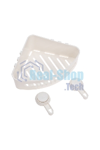 Полка для ванной комнаты HALSA HLS-F-104W на вакуумной присоске, угловая