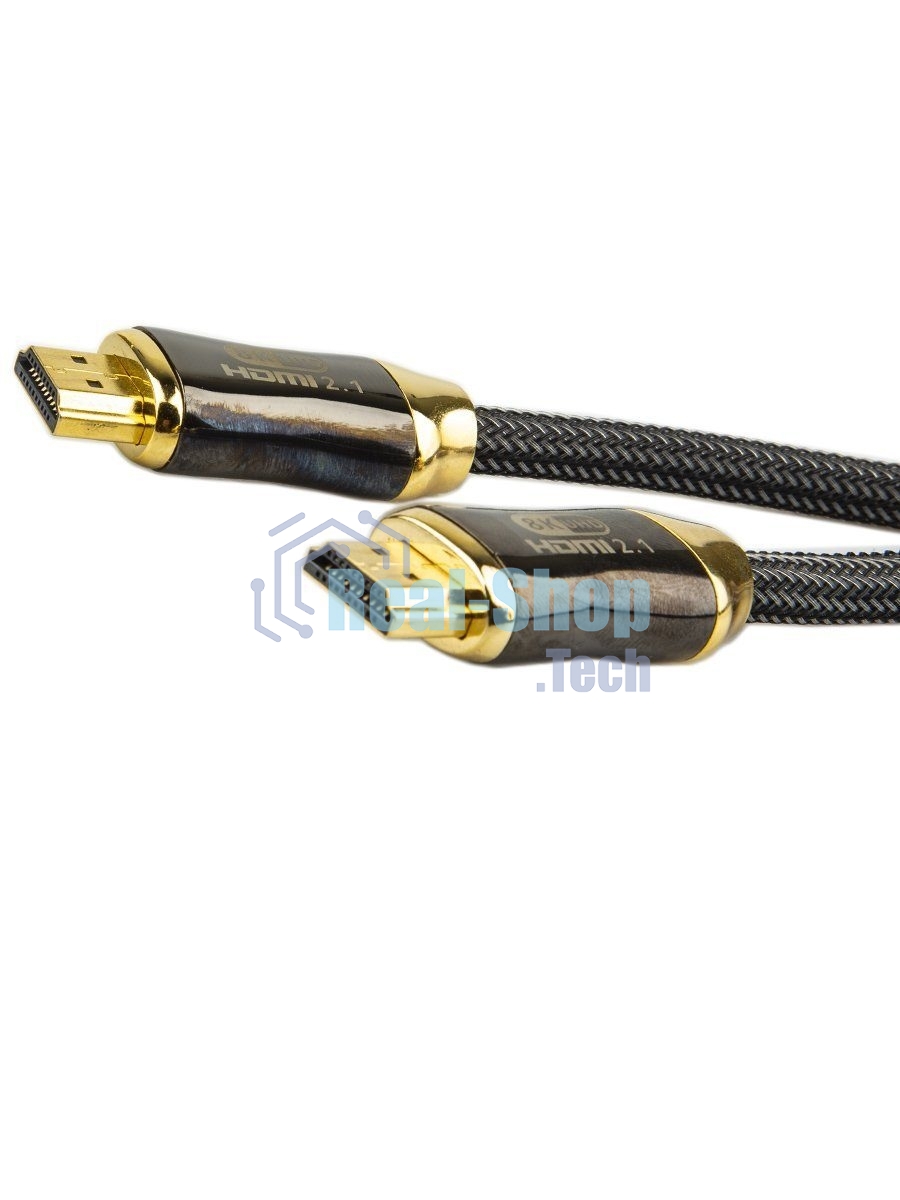 Кабель HDMI 19M/M,ver. 2.1, 8K@60 Hz 2m метал разъемы, нейлоновая оплетка Telecom TCG300-2M