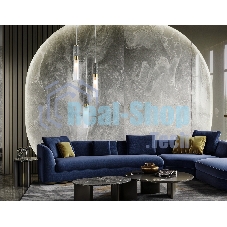 Подвесной светильник с мрамором LH53351/3 GD/CL/WH золото/прозрачный/белый G9*3 max 40W D200*2000
