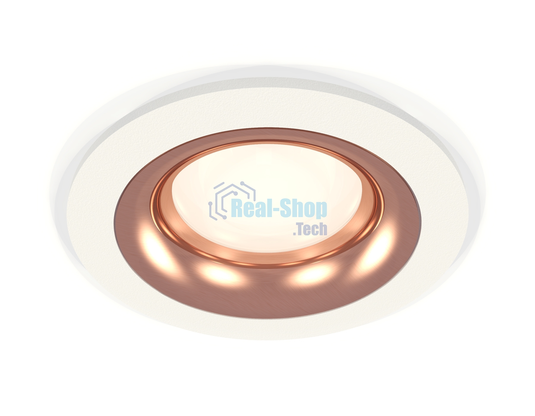 Комплект встраиваемого светильника Ambrella light XC7621006 SWH/PPG белый песок/золото розовое полированное MR16 GU5.3 (C7621, N7015)