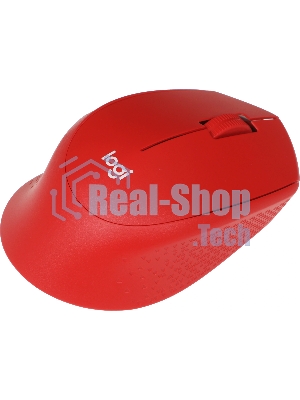 Мышь беспроводная Logitech M280 красный, 1000 dpi, радиоканал, USB, кнопки - 3