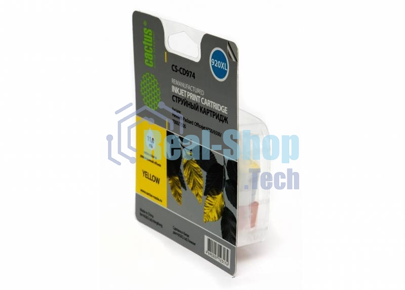 Картридж струйный Cactus CS-CD974 №920XL желтый (14,6 мл.) для HP Officejet 6000/6500/7000/7500