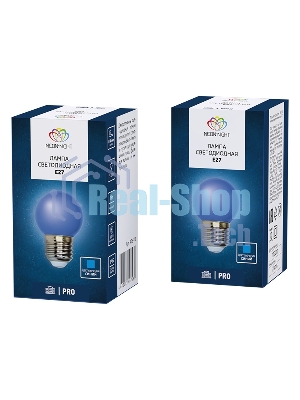 Лампа светодиодная Neon-night d-45 3 LED 1Вт шар E27 25лм 220В синий