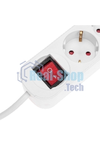 Удлинитель Rexant STANDARD 3 гнезда, 3 м, 3х1,0 мм², с/з, с выключателем, 2 USB, белый