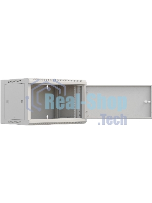 Шкаф коммутационный NTSS Премиум (NTSS-W6U6045FD) настенный 6U 570x450 мм пер. дв. металл 60 кг серый 350 мм 18 кг 220 град. 370 мм IP20 сталь