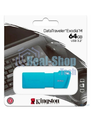 Флэш-накопитель Kingston USB Drive 64Gb USB 3.2 DT Exodia M DTXM - NEON (AQUA BLUE)
