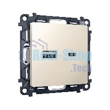 Комплект механизма розетки ALFA Бежевый матовый 2USB A+C 20W (быстрая зарядка) QUANT (AP3310, VM177) MA331010
