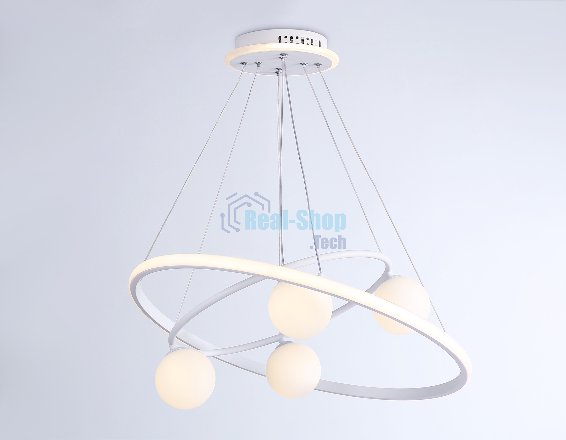 Светильник Ambrella light FL66321/1+4 WH белый 69W 3000K-6400K+G9/4 D600/400*1200 (ПДУ ИК)