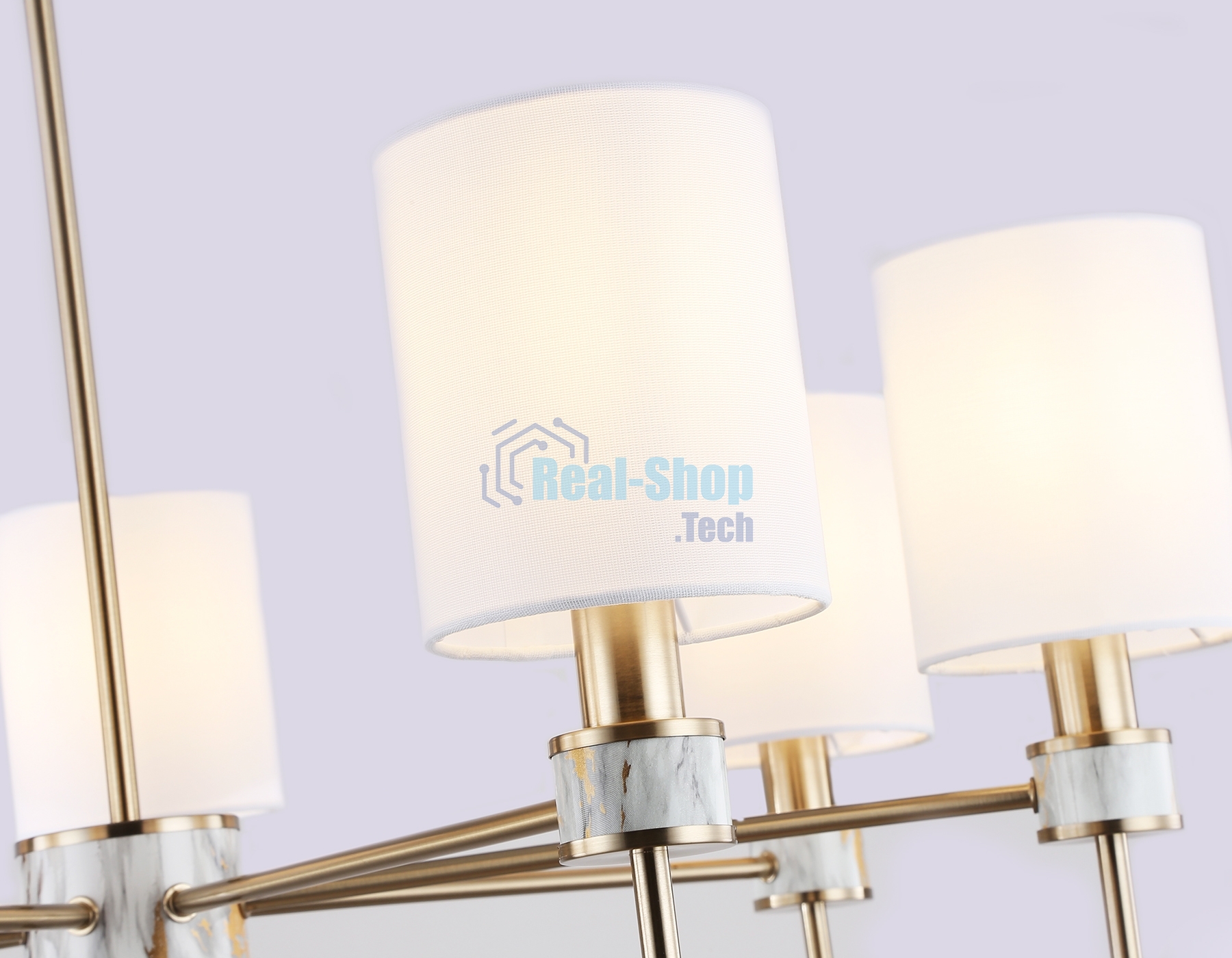 Люстра Ambrella light LH72373/7 DBS/WH темная латунь/белый E14/7 max 40W D840*720