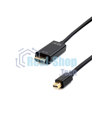 Кабель Cablexpert mDP-HDMI, 20M/19M, 1.8м, черный, позол.разъемы, пакет (CC-mDP-HDMI-6)