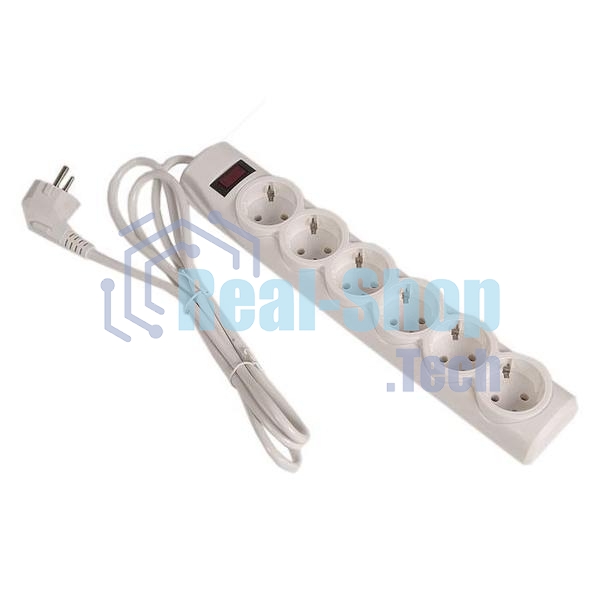 Сетевой фильтр Defender DFS 151 1,8 м, белый, 6 розеток