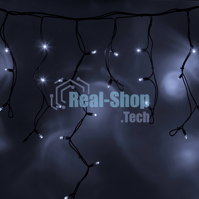 Гирлянда Neon-night Айсикл (бахрома) светодиодный, 3,2 х 0,6 м, черный провод каучук, 230 В, диоды белые, 88 LED