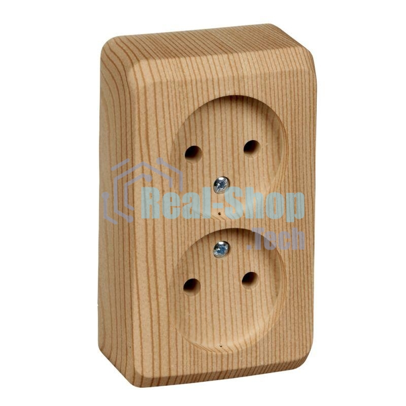 Розетка 2-м ОП Этюд Дача 16А IP20 без заземл. бук SchE PA16-005T