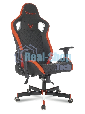 Кресло Knight OUTRIDER черный/красный, экокожа, 120 кг, механизм качания