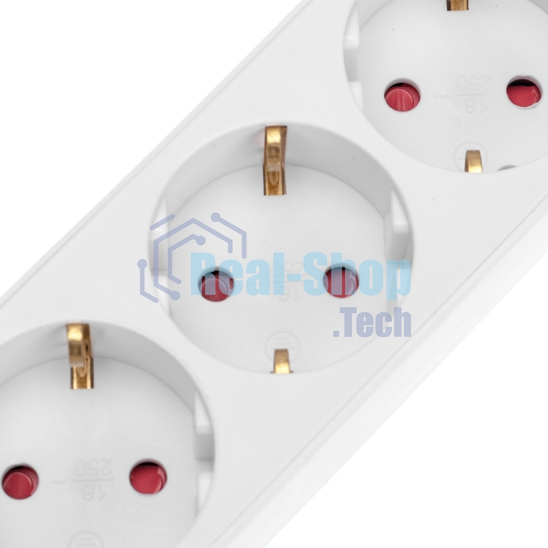 Удлинитель Rexant STANDARD 3 гнезда, 3 м, 3х1,0 мм², с/з, с выключателем, 2 USB, белый