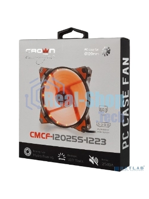 Вентилятор для корпуса Crown CMCF-12025S-1223 черный/оранжевый, 120 мм, 1650 об/мин, 28 дБ, 3 pin