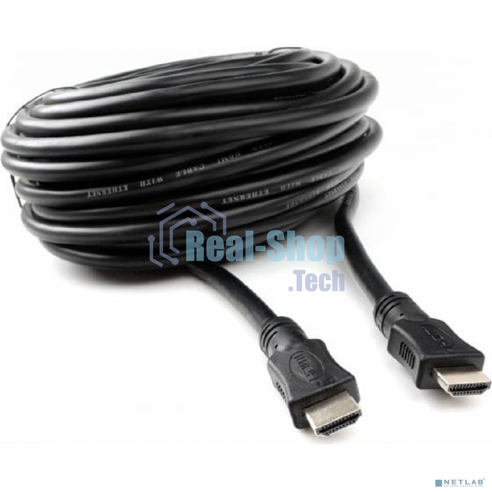 Кабель HDMI Cablexpert CC-HDMI4L-20M, 20м, v2.0, 19M/19M, серия Light, черный, позол.разъемы, экран, пакет