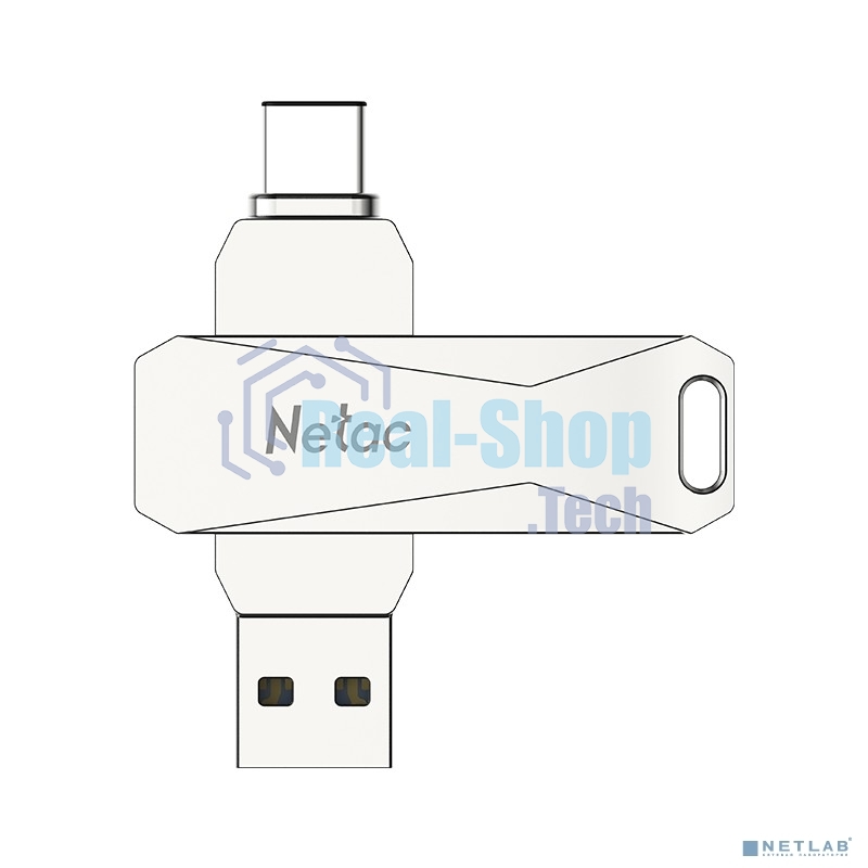 Флешка USB Netac U782C dual USB 3.0+TypeC 64Gb, retail version