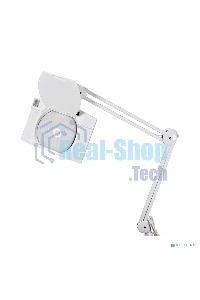 Лупа на струбцине Rexant, квадратная, 5D, с подсветкой 60 SMD LED, сенсорный регулятор яркости, белая