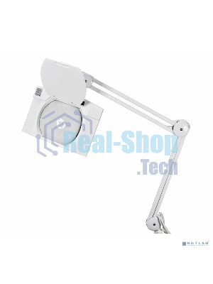 Лупа на струбцине Rexant, квадратная, 5D, с подсветкой 60 SMD LED, сенсорный регулятор яркости, белая