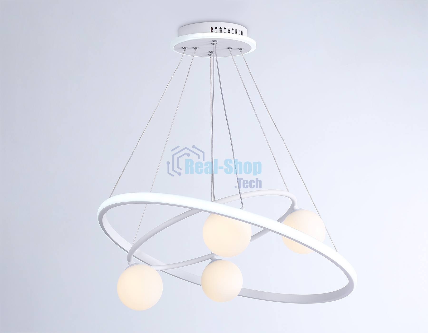 Светильник Ambrella light FL66321/1+4 WH белый 69W 3000K-6400K+G9/4 D600/400*1200 (ПДУ ИК)