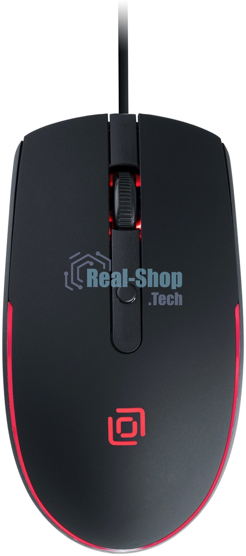 Мышь проводная Oklick 100M черный, 1600 dpi, USB, кнопки - 4
