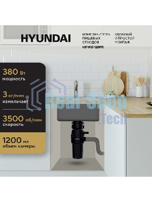 Измельчитель Hyundai HFWD 12391 390Вт черный/черный