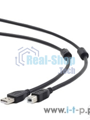 Кабель Gembird/Cablexpert USB 2.0 Pro AM/BM, 3м, экран, 2феррит.кольца, черный, пакет