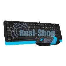 Комплект клавиатура + мышь A4Tech Fstyler F1010 клав:черный/синий мышь:черный/синий USB Multimedia