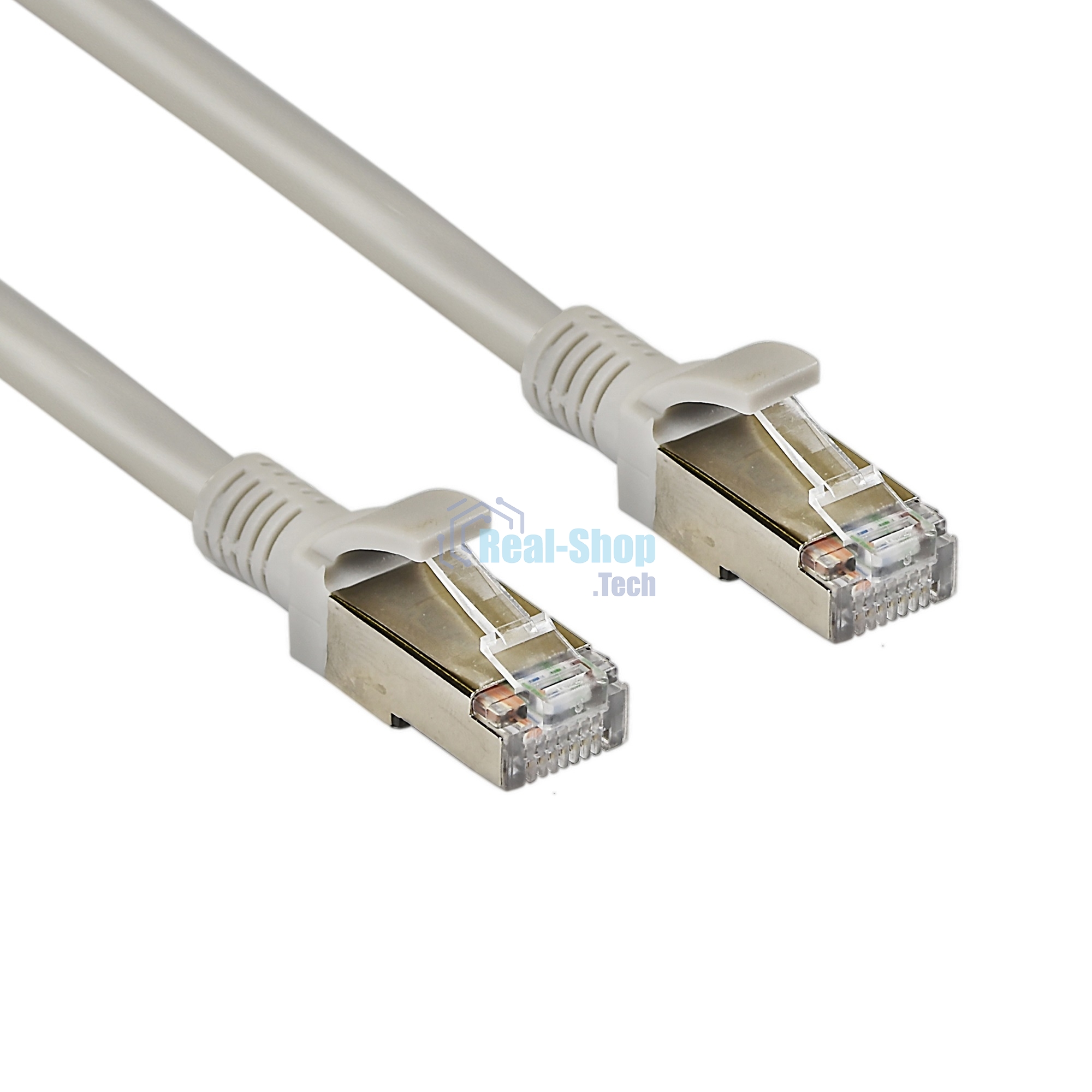 Патч-корд ExeGate FTP-RJ45-RJ45-C5e-CU-2M-GY, FTP, cat.5e, 2м, медь, серый