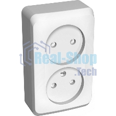 Розетка 2-м ОП Этюд 16А IP20 защ. шторки без заземл. белый SchE PA16-006B