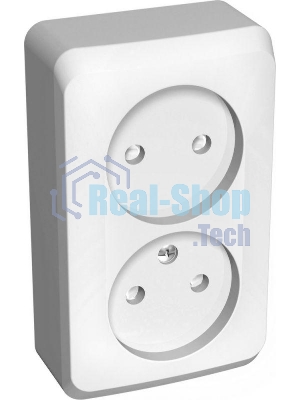 Розетка 2-м ОП Этюд 16А IP20 защ. шторки без заземл. белый SchE PA16-006B