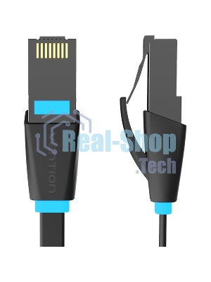 Патч-корд Vention прямой UTP cat.6, RJ45 - 1,5м. плоский черный
