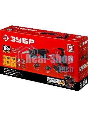 Пила сабельная Зубр 18В, 1 АКБ (4А·ч), в коробке, СПЛ-185-41