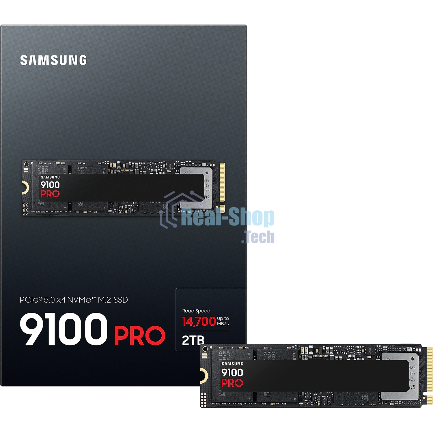 Накопитель SSD 2Tb Samsung 9100 PRO, M.2, PCI-E 5.0 x4, TLC 3D NAND R/W - 14800/13400 Mb/s