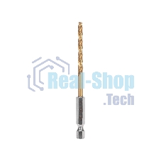 Сверло по металлу Kranz 4 мм, Р6М5, ТИТАН, шестигранный хвостовик (1 шт. в упаковке) DIN 338