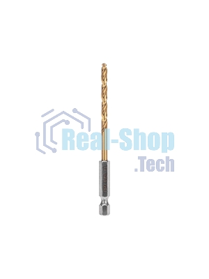 Сверло по металлу Kranz 4 мм, Р6М5, ТИТАН, шестигранный хвостовик (1 шт. в упаковке) DIN 338