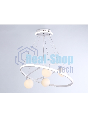 Светильник Ambrella light FL66321/1+4 WH белый 69W 3000K-6400K+G9/4 D600/400*1200 (ПДУ ИК)