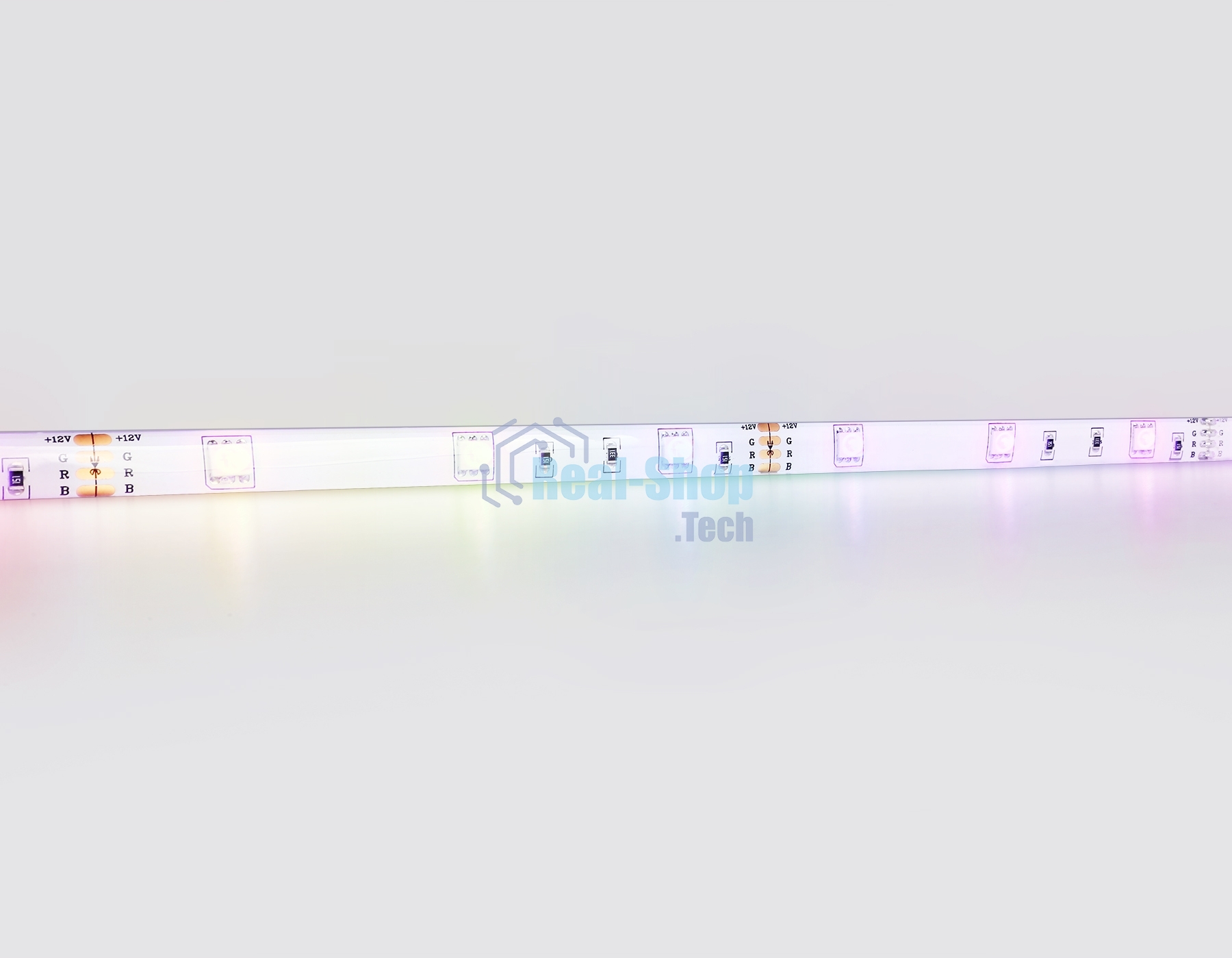 Светодиодная лента Ambrella light GS2301 5050 30Led/ 7.2W m/ 12V IP65 RGB/ 5000*10*2.87mm (4 конт.)