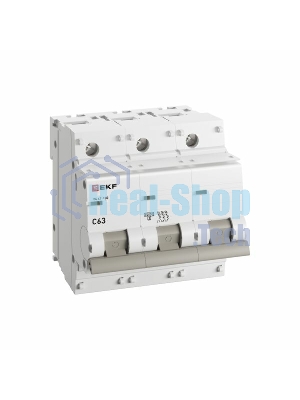 Выключатель автоматический EKF mcb47100-3-63C-pro 3P 63А (C) 10kA ВА 47-100 EKF PROxima