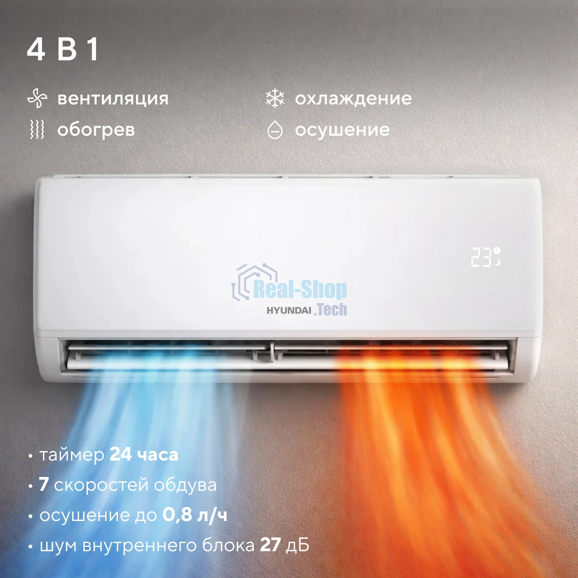 Кондиционер Сплит-система Hyundai HAC-09i/S-PRO белый