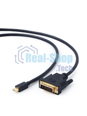 Кабель mDP-DVI Cablexpert CC-mDPM-DVIM-6, 20M/25M, 1.8м, черный, позол.разъемы, пакет