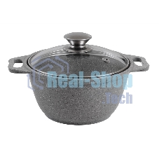 Кастрюля Kukmara КМС22а 2 л, со стеклянной крышкой АП (светлый мрамор)