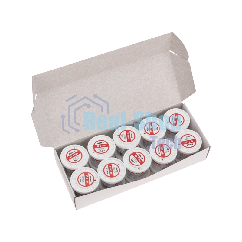 Припой Rexant ПОМ-3, 100г, Ø1мм, (олово 97%, медь 3%), бессвинцовый, ГОСТ 21931-76, катушка