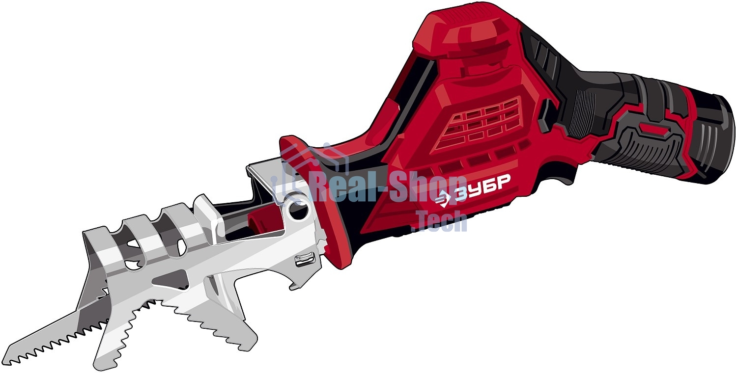 Пила сабельная. Зубр 12В, 1 АКБ (2А·ч), в коробке, СПЛ-125-21