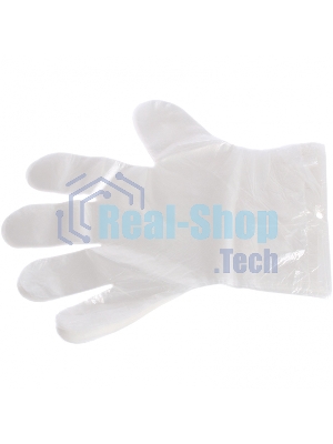 Перчатки одноразовые полиэтиленовые, прозрачные, 100 шт. (50 пар), L Россия